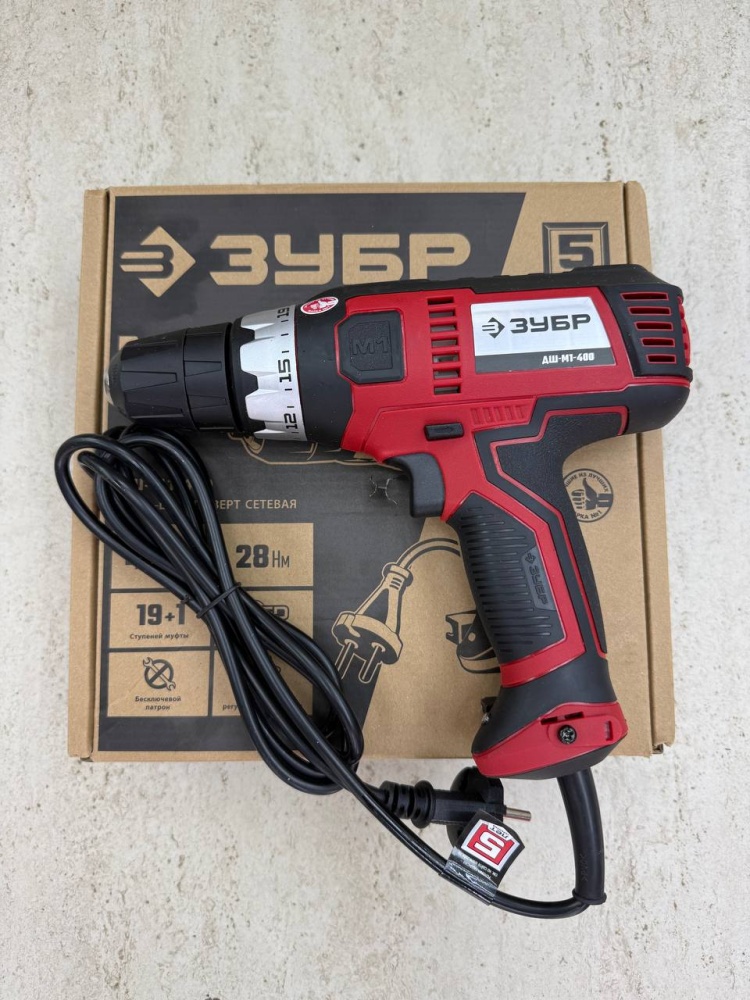 Шуруповерт сетевой ЗУБР M1-400