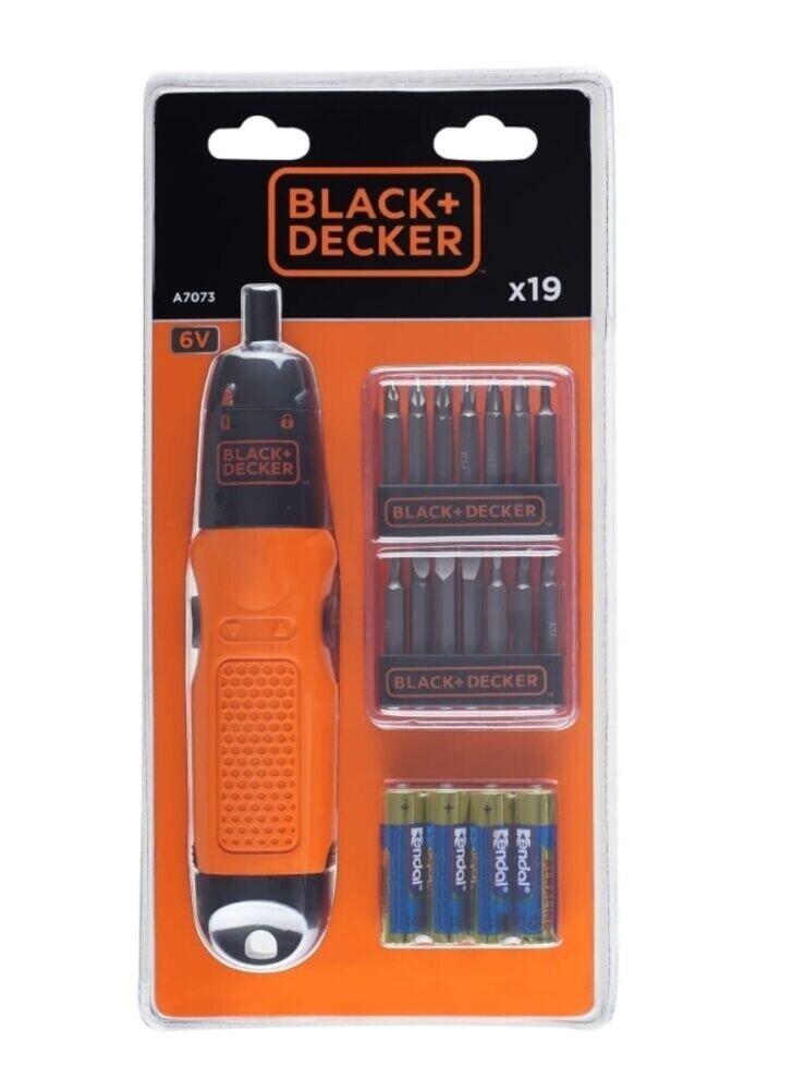 Набор отвертка на батарейках и биты Black+Decker A7073-XJ, 19шт