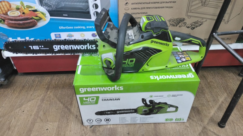 Цепная электропила GreenWork