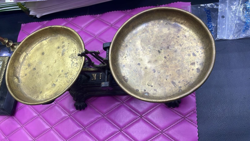 Весы старинные бронза+латунь